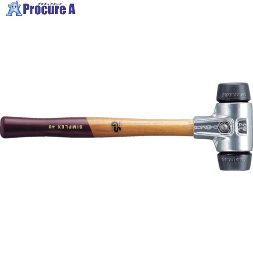 HALDER SIMPLEX プラスチックハンマー アルミハウジング、木製ハンドル 径(30)mm ゴム複合材(黒) 3102.030 1個 ■▼828-0050 【送料都度見積】