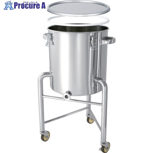 MONOVATE 片テーパー型 PTFEパッキン付密閉容器 脚付 80L KTT-CTH-L-PTFE-47 1個 ■▼866-6715