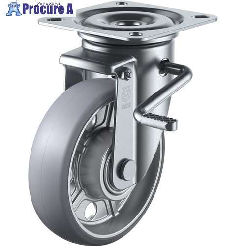 ユーエイ プレート式 自在 キャスター アルティメットウレタン 車輪径150mm ストッパー付き PMタイプ PMS-LB(R)型 取付寸法94&times;94(87&times;87) PMS-150AUULBR 1個 ▼368-2843 ｜プロキュアエース