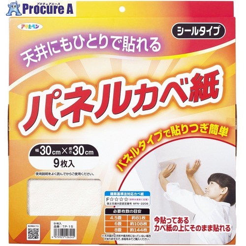 アサヒペン 天井用パネルカベ紙 9枚入り TP-15 126245 5本 ■▼711-8338 【送料都度見積】|プロキュアエース