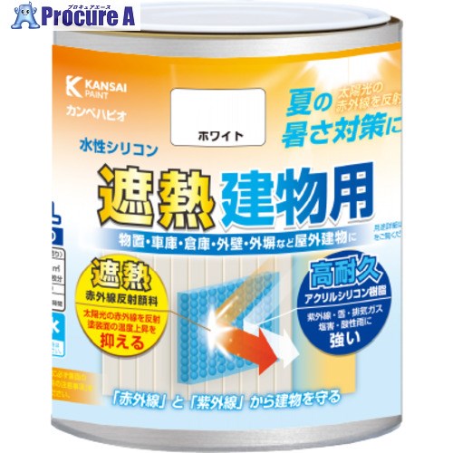 KANSAI 水性シリコン遮熱建物用 ホワイト 0.7L 00947654011007 6缶 ■▼713-3144 【送料都度見積】