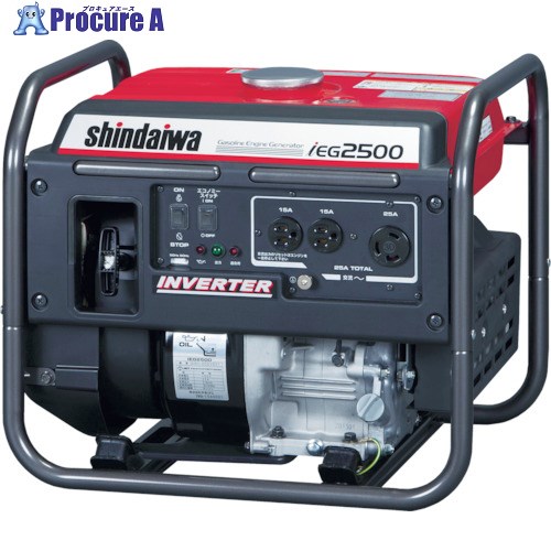新ダイワ インバータ発電機 2.5kVA IEG2500  (50/60HZｹﾝﾖｳ) 1台 ▼433-9576 【送料都度見積】※車上渡し