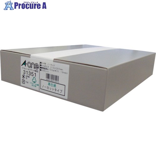 3M エーワン ラベルシール(プリンタ兼用)再生紙 1面 (300枚入) 31351 1箱 ■▼806-6551 【送料都度見積】