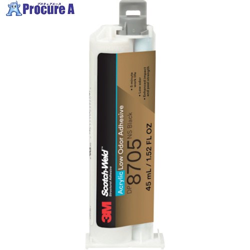 3M Scotch-Weld(TM) 二液混合型アクリル接着剤 DP8705NS ブラック 45ml DP8705NS 45ML 12個 ■▼354-4431 【送料都度見積】｜プロキュアエース
