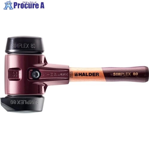 HALDER SIMPLEX プラスチックハンマー 鋳鉄ハウジング、木製ハンドル 径(80)mm (自立タイプ)ゴム複合材(黒)・ゴム複合材(黒) 3022.282 1本 ■▼706-2846 【送料都度見積】｜プロキュアエース 12,584円