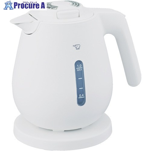 ZOJIRUSHI 電気ケトル 1.0L ホワイト CK-DC10-WA 1本 ■▼709-9623 【送料都度見積】