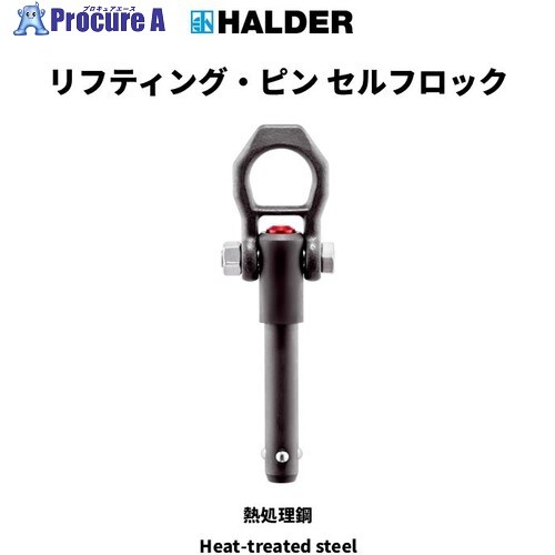 HALDER リフティングピン セルフ鍵を掛ける d1:8粍 l1:50 粍 耐荷重:1.5kN 22350.0608 1個 ■▼704-2590 【貨物輸送都度積もり書き】
