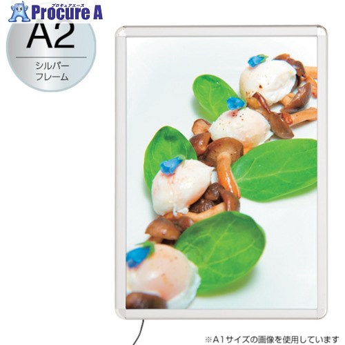 友屋 MGライトパネルカスタム屋内外A2シルバ- 56117-A2 1台 ■▼362-7509 【送料都度見積】｜プロキュアエース