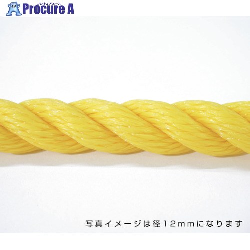 グリーンクロス ポリエチレンロープ 黄 12mm 100m巻 6300040577 1巻 ■▼531-1185 ※個人宅様送り不可|プロキュアエース