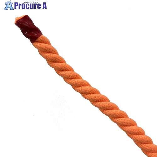 グリーンクロス エステルスパン蛍光カラーロープ オレンジ 12mm&times;200m 6300063411 1巻 ■▼698-3848 ※個人宅様送り不可｜プロキュアエース