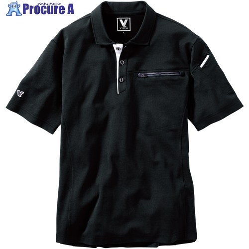 VILEA 半袖スポーツシャツ M 黒いこと 805-M -20 3着 ■▼656-3595 【貨物輸送都度積もり書き】 作業着・作業服-シャツ-安全・保護用品