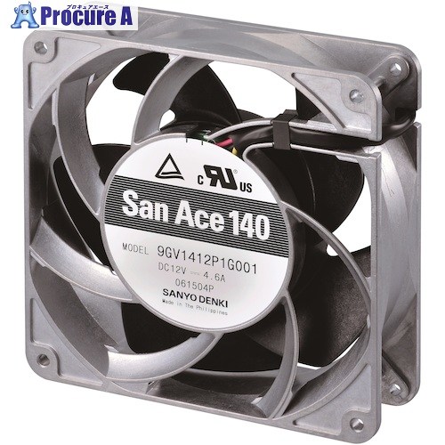 SanAce 標準ファン(140×38mm DC12V PWM・パルスセンサ付き) 9GV1412P1G001 1台 ■▼565-8546 【送料都度見積】|プロキュアエース
