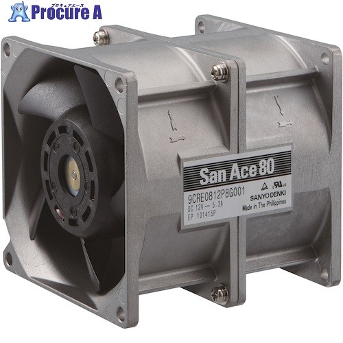 SanAce 二重反転ファン(80×80mm厚 DC12V-リード線仕様) 9CRE0812P8G001 1台 ■▼583-7543 【送料都度見積】|プロキュアエース