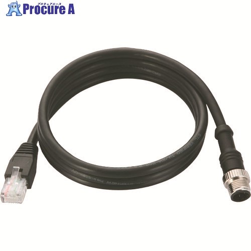 MOXA M12(8ピン)A-coded/RJ45 Cat5e UTPケーブル 1m CBL-M12MM8PRJ45-BK-100-IP67 1本 ■▼168-5468 【送料都度見積】|プロキュアエース