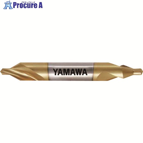 ヤマワ コーティング弱ねじれ溝A形60&deg; センタ穴ドリル CD-S V 6X60&deg;X18 CD-S-V-6X60X18 1本 ▼215-3791 ●MA515｜プロキュアエース