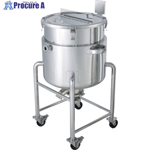 MONOVATE ステンレス鋼鏡板型攪拌機座付上衣入れもの底弁膜35L DTM-J-36 1個 ■▼135-8906