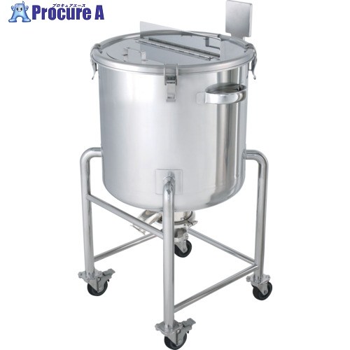 MONOVATE ステンレス鋼鏡板型攪拌機座付入れもの貯蔵タンク底弁膜60L DTM-43 1個 ■▼136-0411