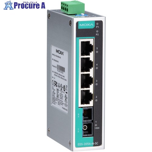 MOXA 5界面(RJ45×4、シングル流行り物SC繋ぎ×1) アンマネージド イーサネットスイッチ 広広とした体温真似形 EDS-205A-S-SC-T 1個 ■▼168-5017 【貨物輸送都度積もり書き】