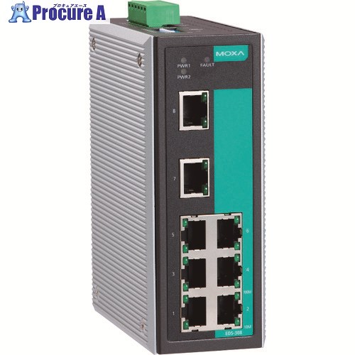 MOXA 8界面(RJ45×8) アンマネージド イーサネットスイッチ EDS-308 1台 ■▼168-5397 【貨物輸送都度積もり書き】 木材・建築資材・設備-スイッチ-花・ガーデン・DIY
