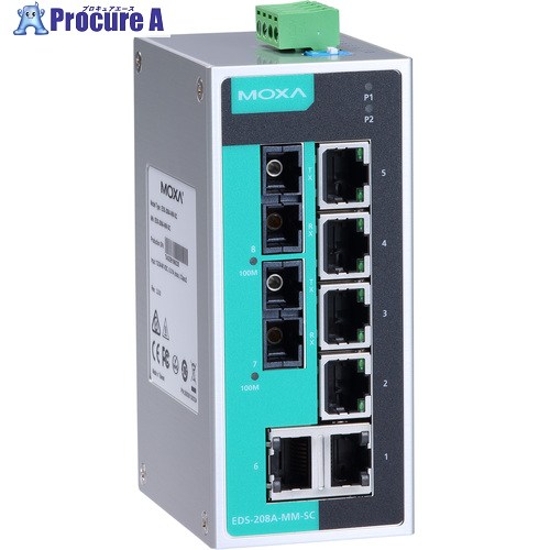 MOXA 8界面(RJ45×6、マルチ流行り物SC繋ぎ×2) アンマネージド イーサネットスイッチ 広広とした体温真似形 EDS-208A-MM-SC-T 1個 ■▼168-5457 【貨物輸送都度積もり書き】