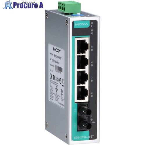 MOXA 5界面(RJ45×4、マルチ流行り物ST繋ぎ×1) アンマネージド イーサネットスイッチ EDS-205A-M-ST 1個 ■▼168-8039 【貨物輸送都度積もり書き】