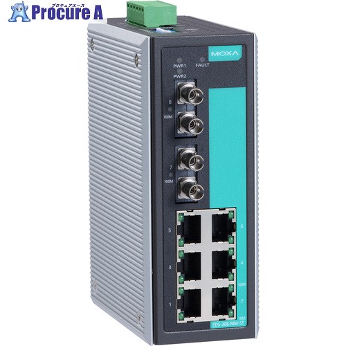 MOXA 8界面(RJ45×6、マルチ流行り物ST繋ぎ×2) アンマネージド イーサネットスイッチ EDS-308-MM-ST 1個 ■▼168-8242 【貨物輸送都度積もり書き】