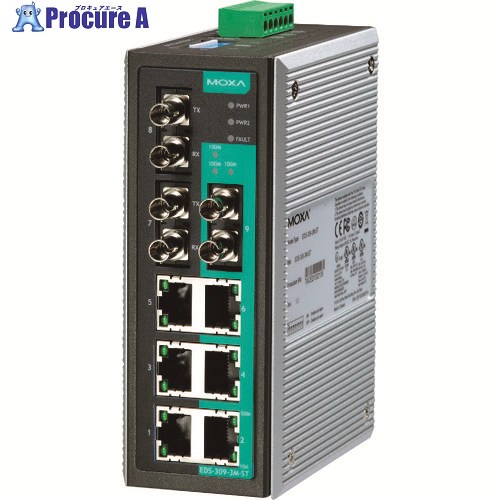 MOXA 9界面(RJ45×6、マルチ流行り物ST繋ぎ×3) アンマネージド イーサネットスイッチ 広広とした気温ひな形 EDS-309-3M-ST-T 1個 ■▼168-8325 【貨物輸送都度積もり書き】