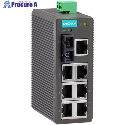 MOXA 8ポート(RJ45×7、マルチモードSCコネクタ×1) エントリーレベル アンマネージド イーサネットスイッチ EDS-208-M-SC 1台 ■▼168-8329