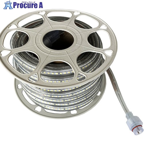 富士倉 両面発光20M LEDロープライト 白 増設用 FRL-20GW-W 1巻 ▼554-5597