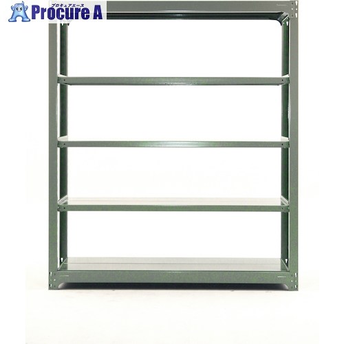 双福鋼器 中量ボルトレスラック 300kg 2100×1500×910 全ての存在5段 単体 ライトグリーン MBL-75L5-SG 1台 ■▼493-4557