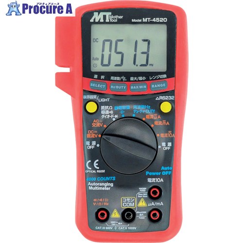 MT パソコン相応うデジタルマルチメーター MT-4520 1個 ■▼402-6922 【貨物輸送都度積もり書き】
