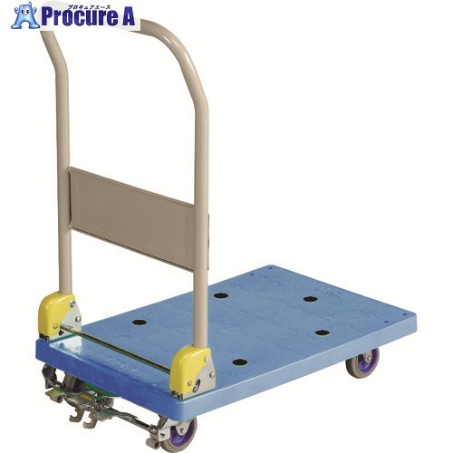 金沢 小型樹脂台車 ハンドル折りたたみ式 フットブレーキ付 NP-106 1台 ■▼176-9658 【送料都度見積】｜プロキュアエース