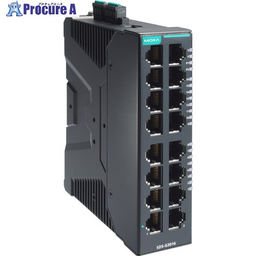 MOXA 実業用フルギガビットスマートイーサネットスイッチ16界面(RJ-45×8)、広広とした気温ひな形 SDS-G3016-T 1個 ■▼698-3488 【貨物輸送都度積もり書き】