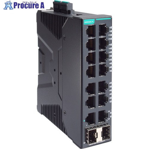 MOXA 実業用ギガビットスマートイーサネットスイッチ16界面(RJ-45×14、光衣料繊維×2) SDS-3016-2GSFP 1個 ■▼698-3497 【貨物輸送都度積もり書き】