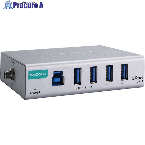 MOXA 4ポート汎用USB3.2ハブ UPORT 204A/JP 1個 ■▼565-9079