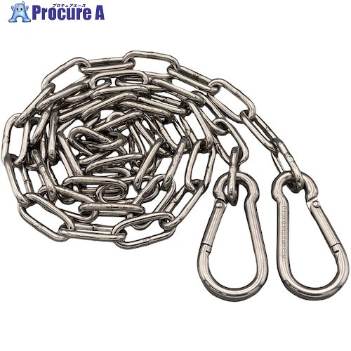 ラクテム 溶接チェーン ステンレス 線径3mm 4M AKフック付 WSA3-4 1本 ■▼536-4150 【送料都度見積】
