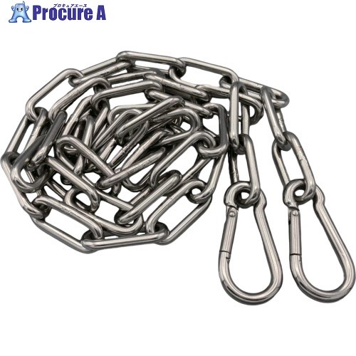 ラクテム 溶接チェーン ステンレス 線径4mm 10M AKフック付 WCSA10 1本 ■▼536-5752 【送料都度見積】｜プロキュアエース 9,994円