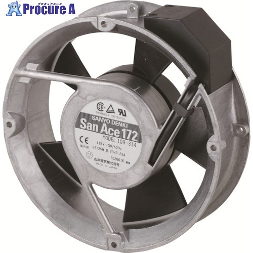 SanAce ACファン(Φ172&times;51mm AC115V センサ無) 109-314 1台 ■▼565-6845 【送料都度見積】｜プロキュアエース