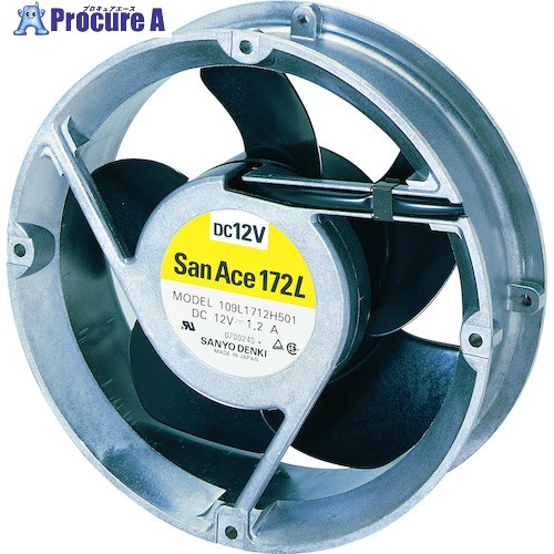 SanAce 長寿命ファン(Φ172×51mm DC12V-リード線仕様) 109L1712H501 1台 ■▼585-8414 【送料都度見積】|プロキュアエース