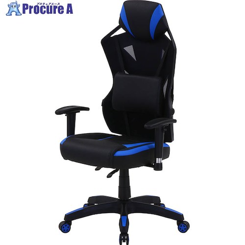 不二貿易 メッシュゲーミングチェア レイズ BL 19428 1脚 ■▼522-6283 【送料都度見積】※車上渡し|プロキュアエース