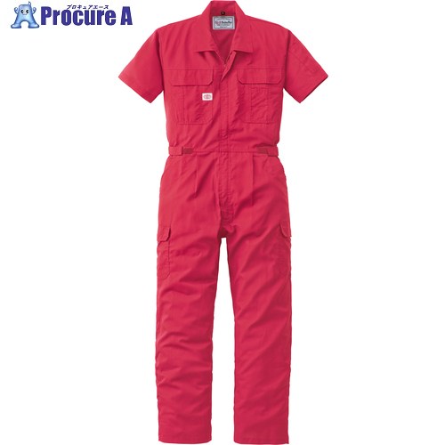AUTO-BI SS(春夏)モデル 半袖つなぎ服2301-005レッド-S 2301-005-S 1着 ■▼136-8032 【送料都度見積】｜プロキュアエース