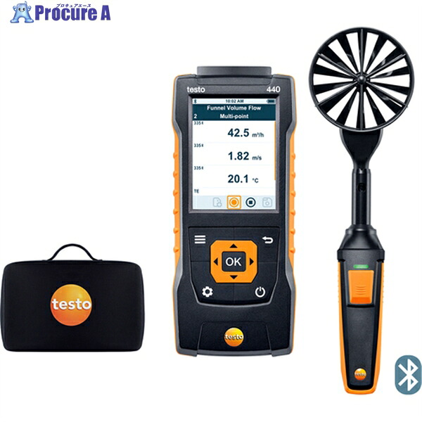 TESTO ベーン式風速計 testo 440 100粍ベーン式風速プローブセット 0563 4403 1S ▼127-2564