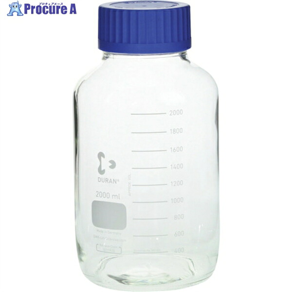 SIBATA 耐熱ねじ口びん 広口 青キャップ付 2000mL 017250-2000 1個 ▼136-0051