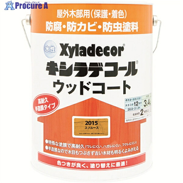 KANSAI 水溶性XD木材厚地の外套S スプルース 3.4L 00097670470000 1缶 ▼152-8828