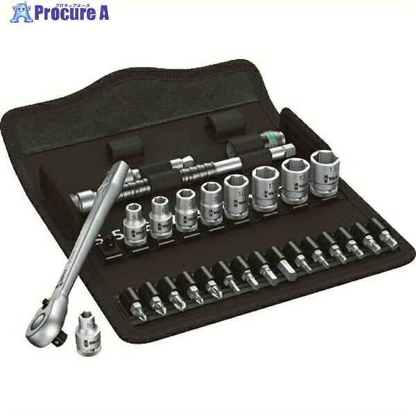 Wera ソケットレンチセット 8100SA8 サイクロップラチェット「メタル」セット 1/4 004018 1S ▼483-8262 |プロキュアエース