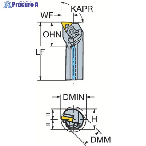 SANDVIK コロターンRC ネガチップ用ボーリングバイト(410) A40T-DTFNR 22 (410) 1個 ▼359-3053 ●KO521