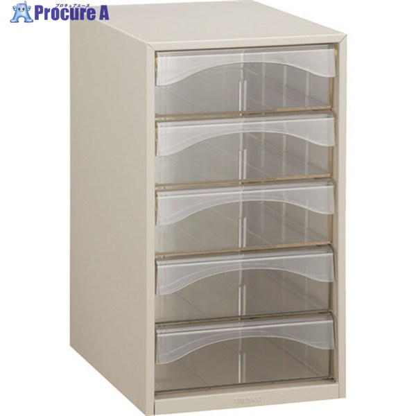 TRUSCO レターケース A4深型5段 A4-W5P (ｵｰﾙﾌﾟﾗｽﾁｯｸ) 1台 ▼504-6581