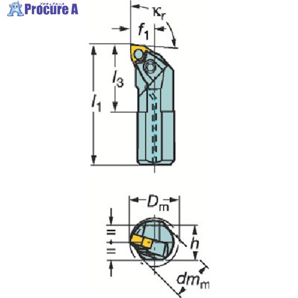 SANDVIK T-Max P ネガチップ用ボーリングバイト(210) A32U-MWLNR 06 (210) 1個 ▼601-4682 ●KO521