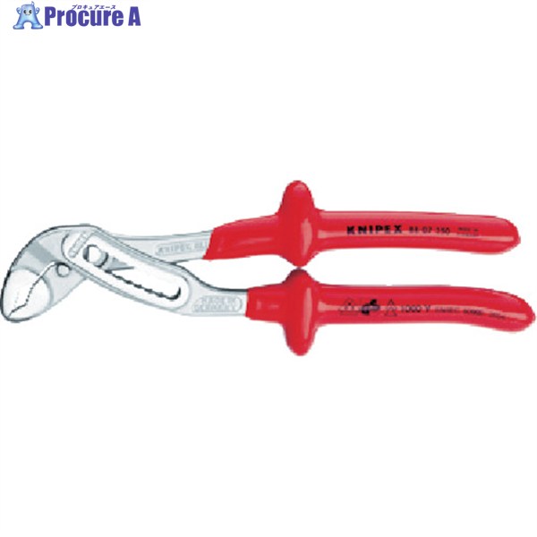 KNIPEX 【売切廃番】1000V絶縁ウォーターポンププライヤー アリゲーター ディップコートハンドル 300mm 8807-300 1丁 ▼835-6488