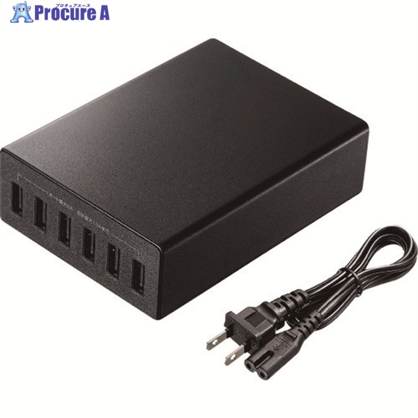 SANWA USB充電器 ブラック ACA-IP67BK 1台 ▼195-3713